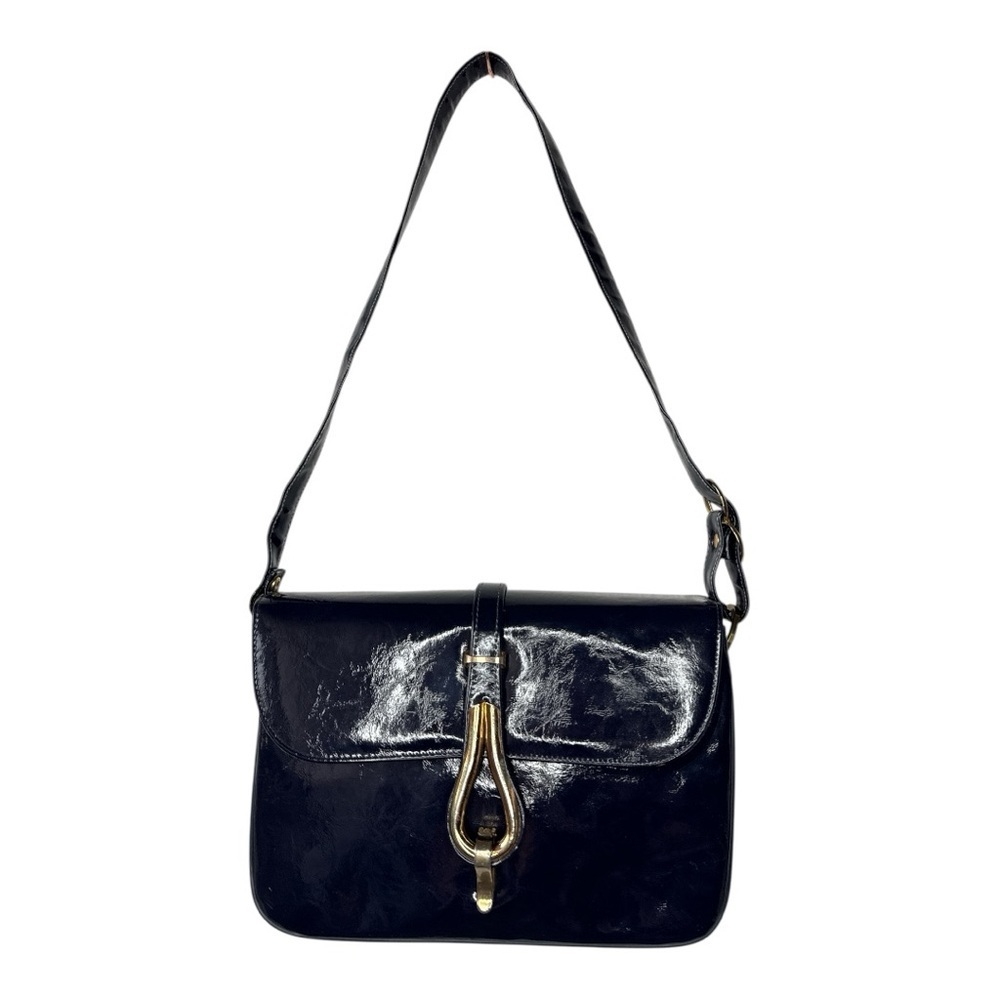 Robert Bestien Originals Womens Vintage 1950s Navy Blue Leather Accordion Purse